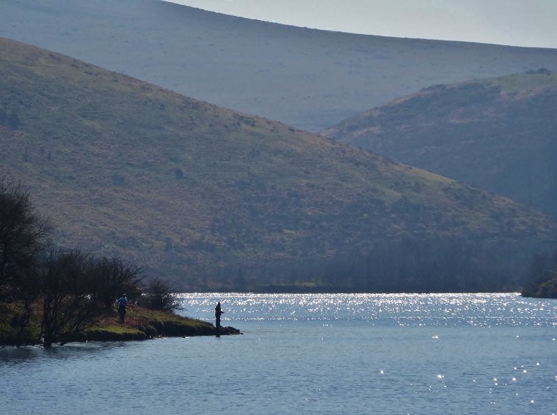 Fisherman at Meldon reservoir