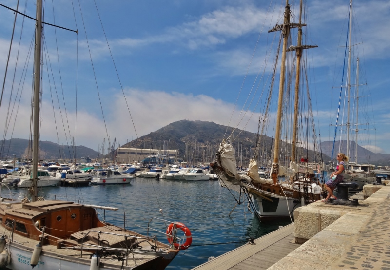 Sitting on the waterfront at Cartagena