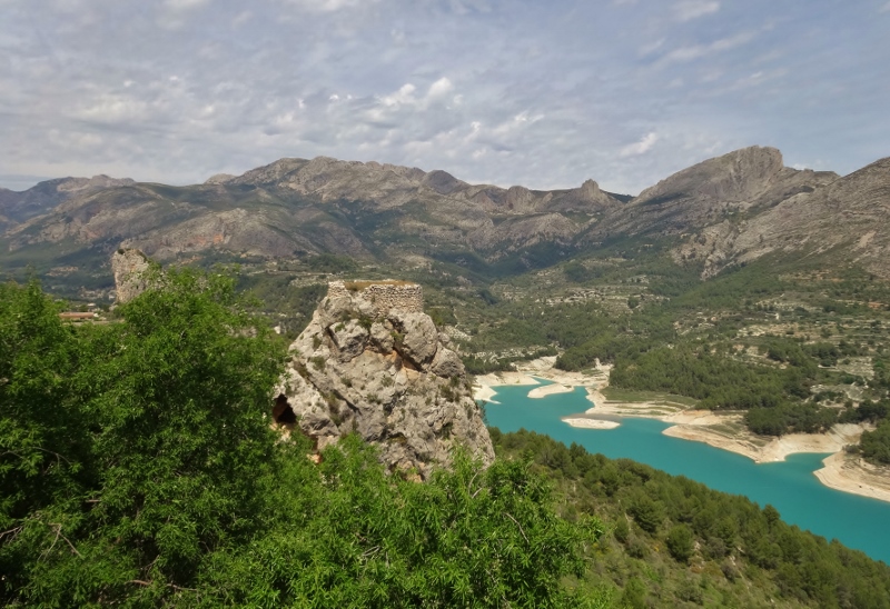 The luminous Guadalest reservoir