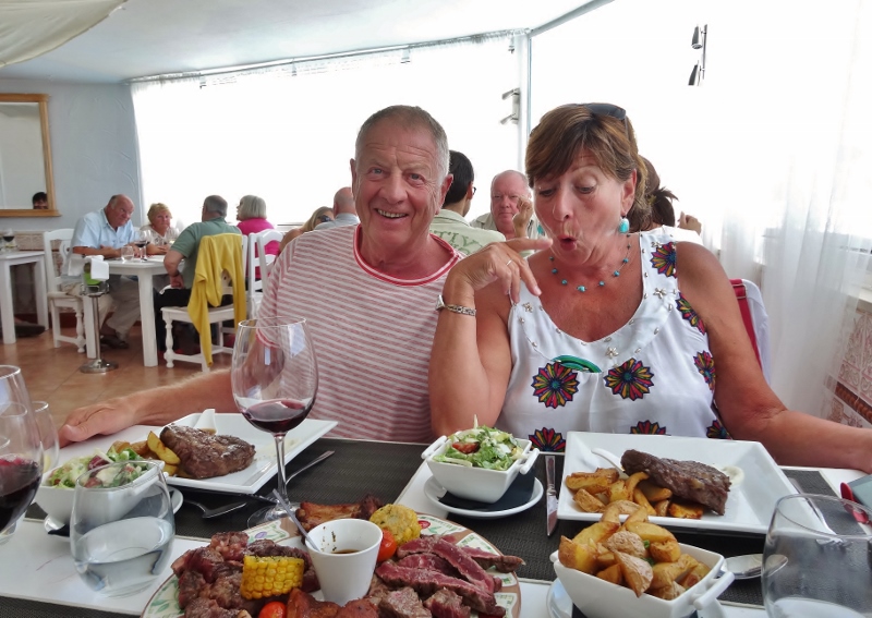 Nicky got a bit excited by the plate of meat