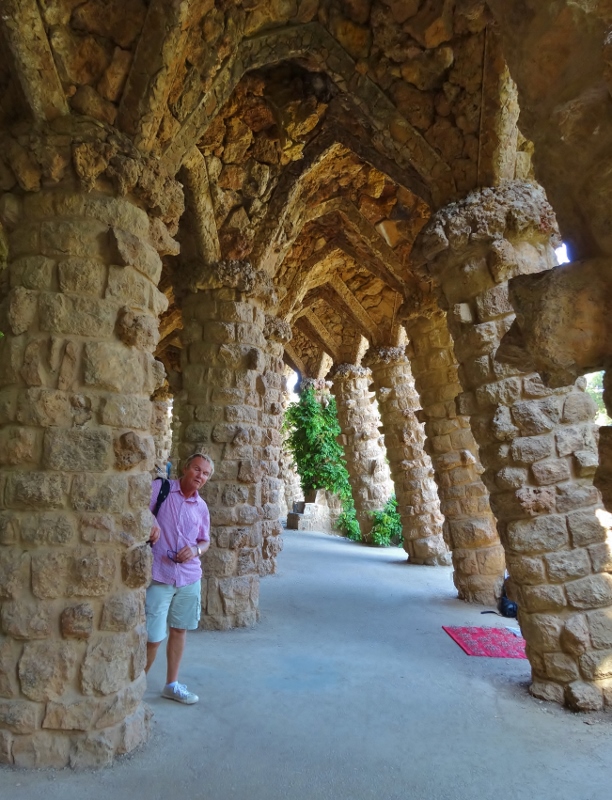 Underneath the arches in Parc Güell