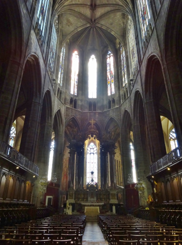 Inside the soaring Narbonne Cathedral