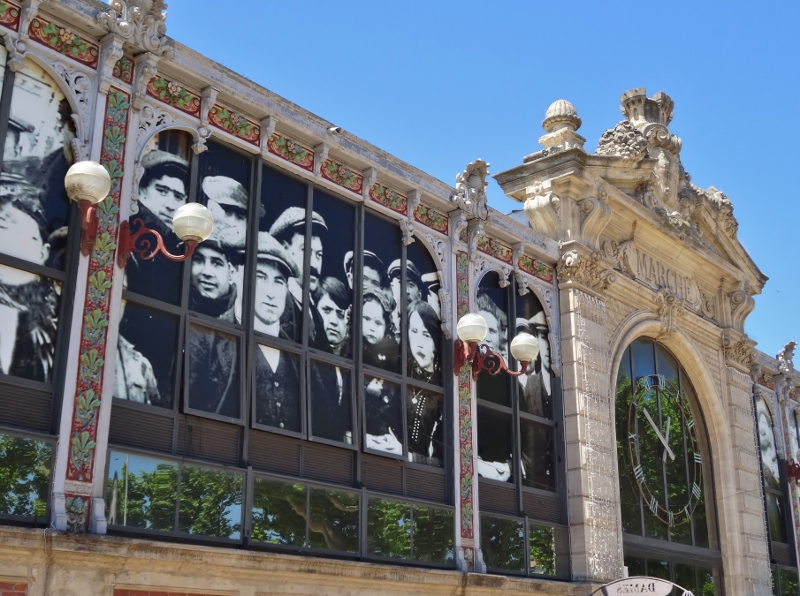 Outside the lovely Les Halles in Narbonne