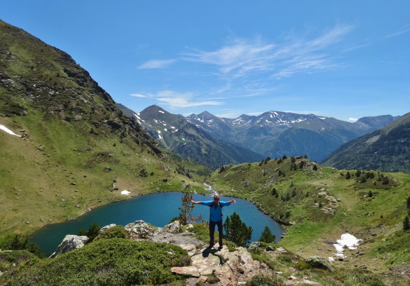 Jumping for joy in the mountains of Andorra