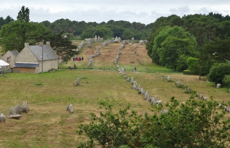 Looking down the rows of the Carnac Alignments