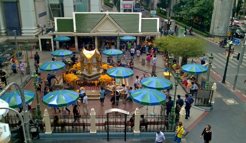 The Erawan Shrine on Phloenchit Road, Bangkok 