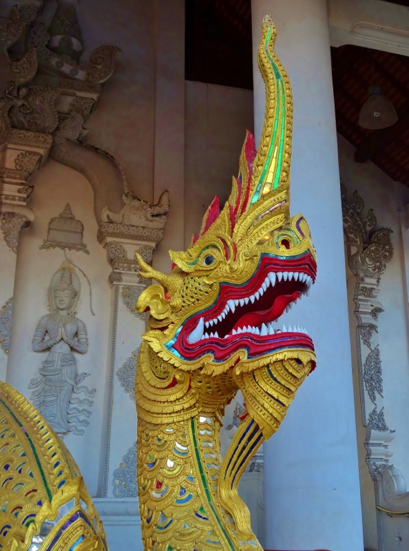 A Nāga at Wat Chedi Luang in Chiang Mai, Thailand