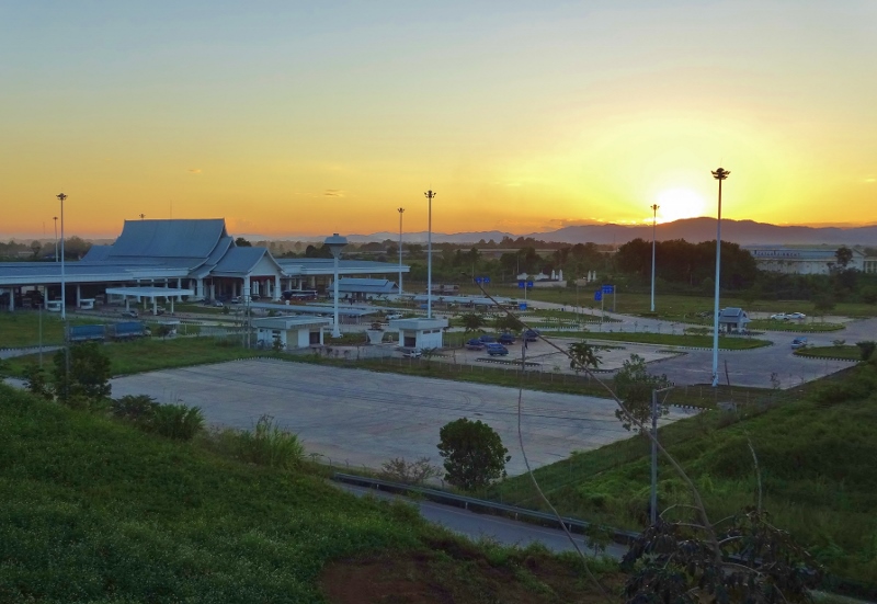 View of the Laos border crossing from Hotel Nakaraj Nakhon