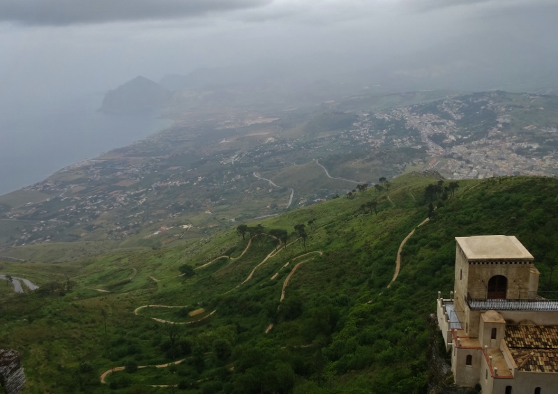 Looking out through the clouds from Erice