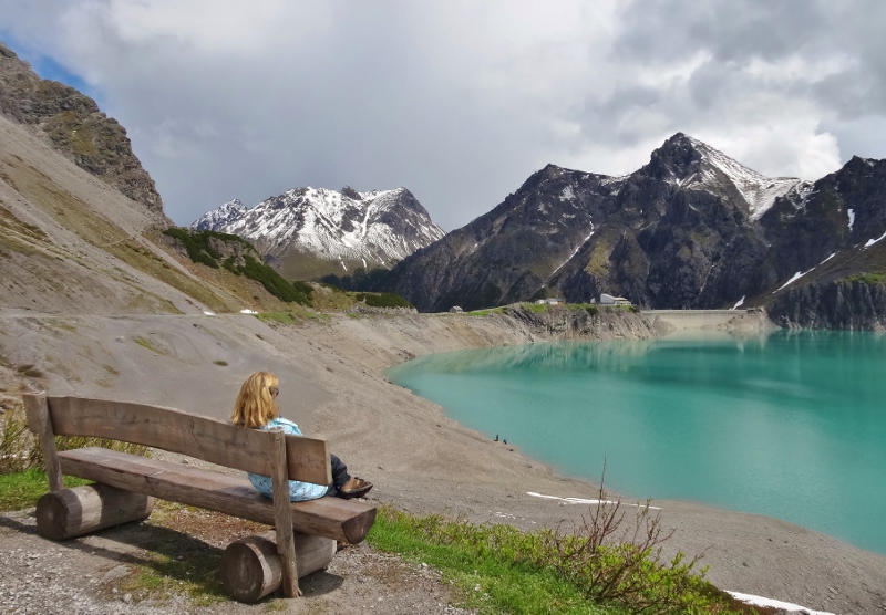 Taking in the beautiful views across Lünersee