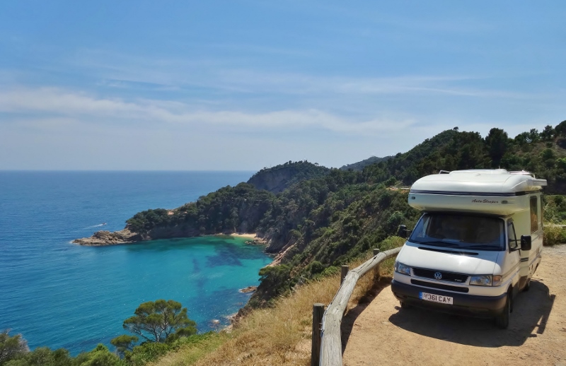 A lunch stop was always appreciated, especially with a view like this over the coastline north of Tossa de Mar in Spain 